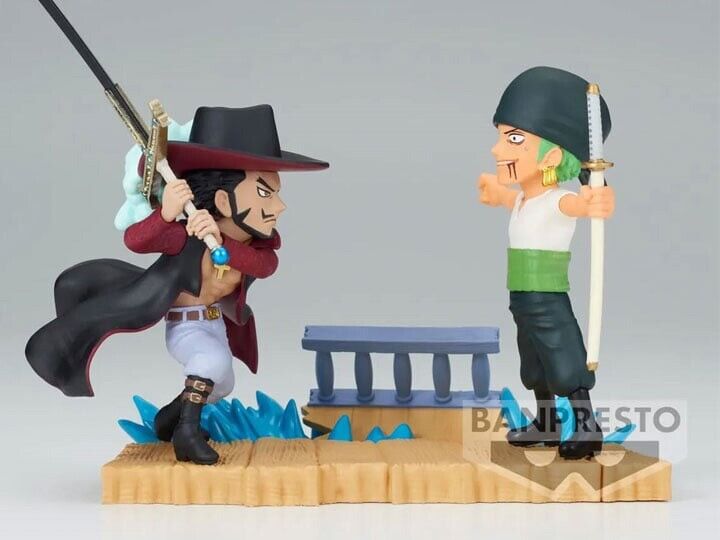 One Piece Roronoa Zoro vs. Dracula Mihawk WCF Log Stories Figure Banpresto (B/1)