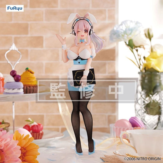 Super Sonico BiCute Bunnies Light Blue Waitress Ver. Figure FuRyu (B/1)